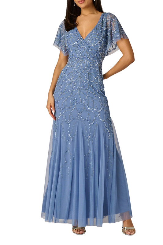 Mesh Surplice Gown