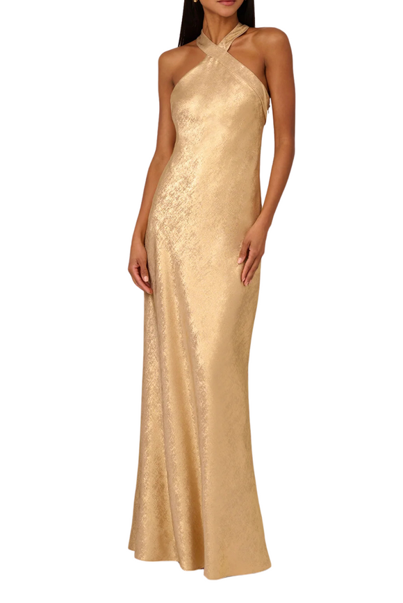 Foiled Halter Gown