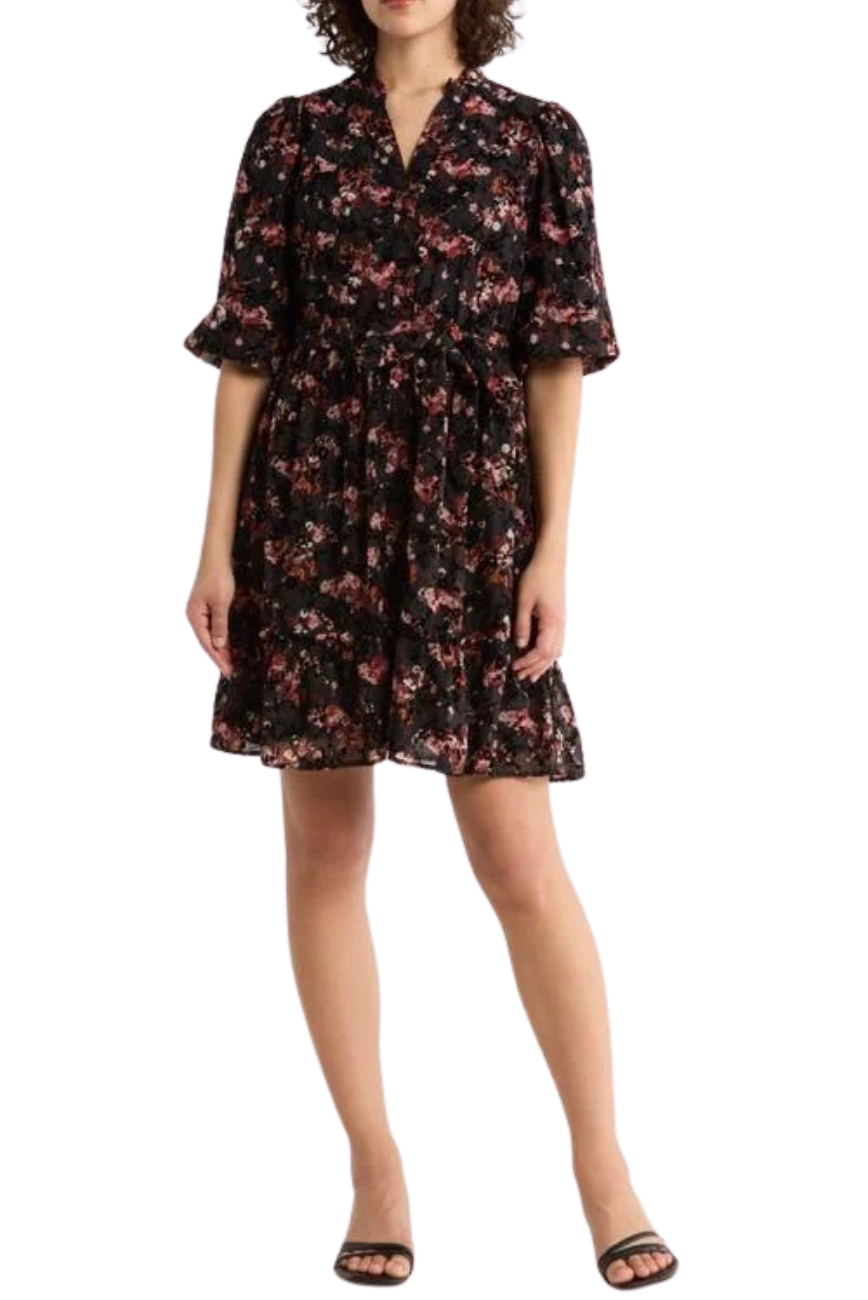 Ruffle Printed Dress