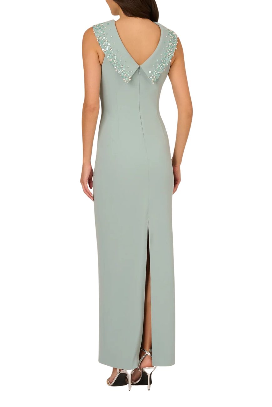 Beaded Roll Neck Gown