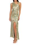 Printed Asymmetric Gown