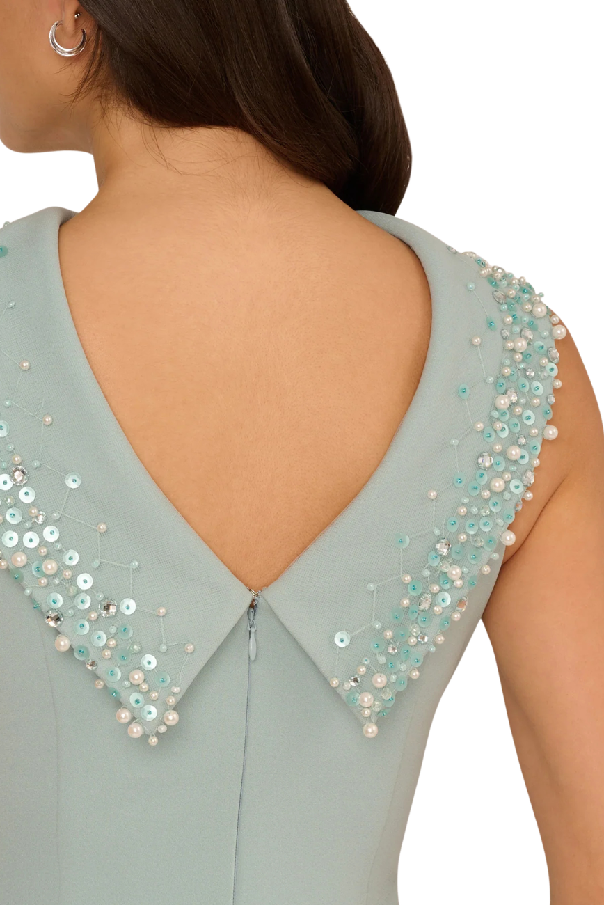 Beaded Roll Neck Gown