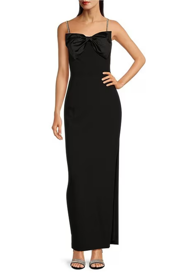 Bow Embellished Column Gown