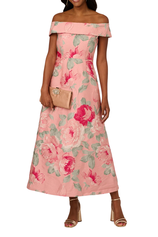 Off Shoulder Jacquard Gown