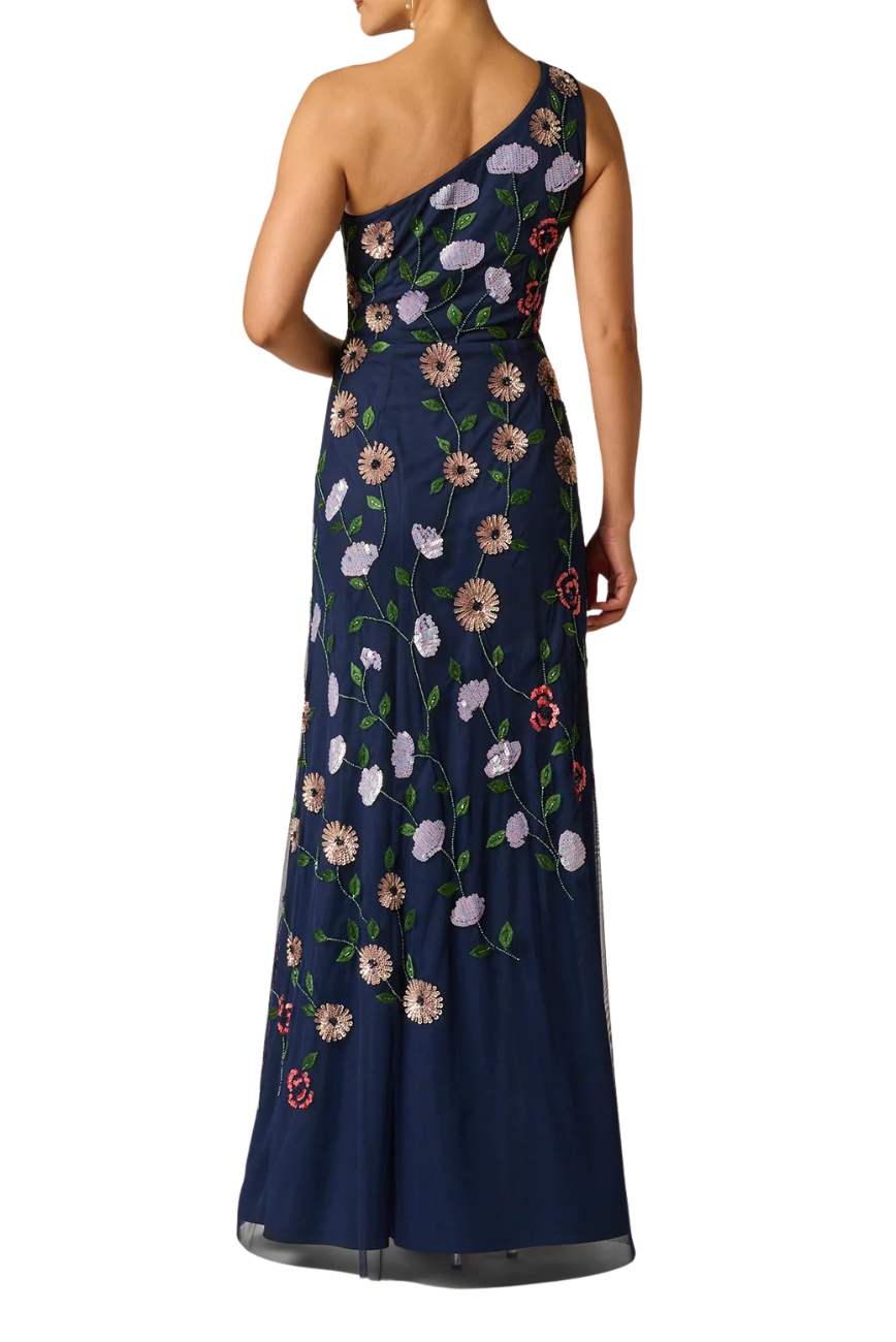 Floral One Shoulder Gown
