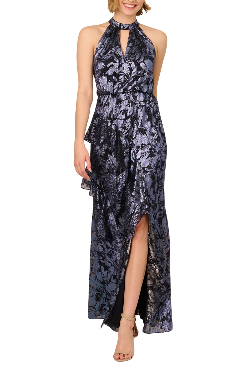 Metallic Halter Gown