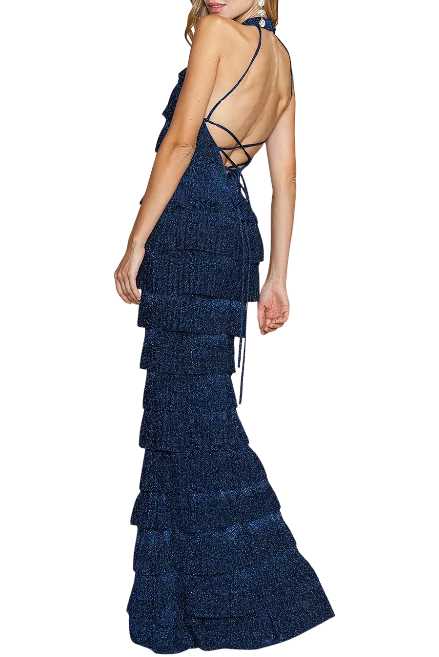 Tiered Backless Gown