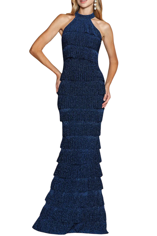 Tiered Backless Gown