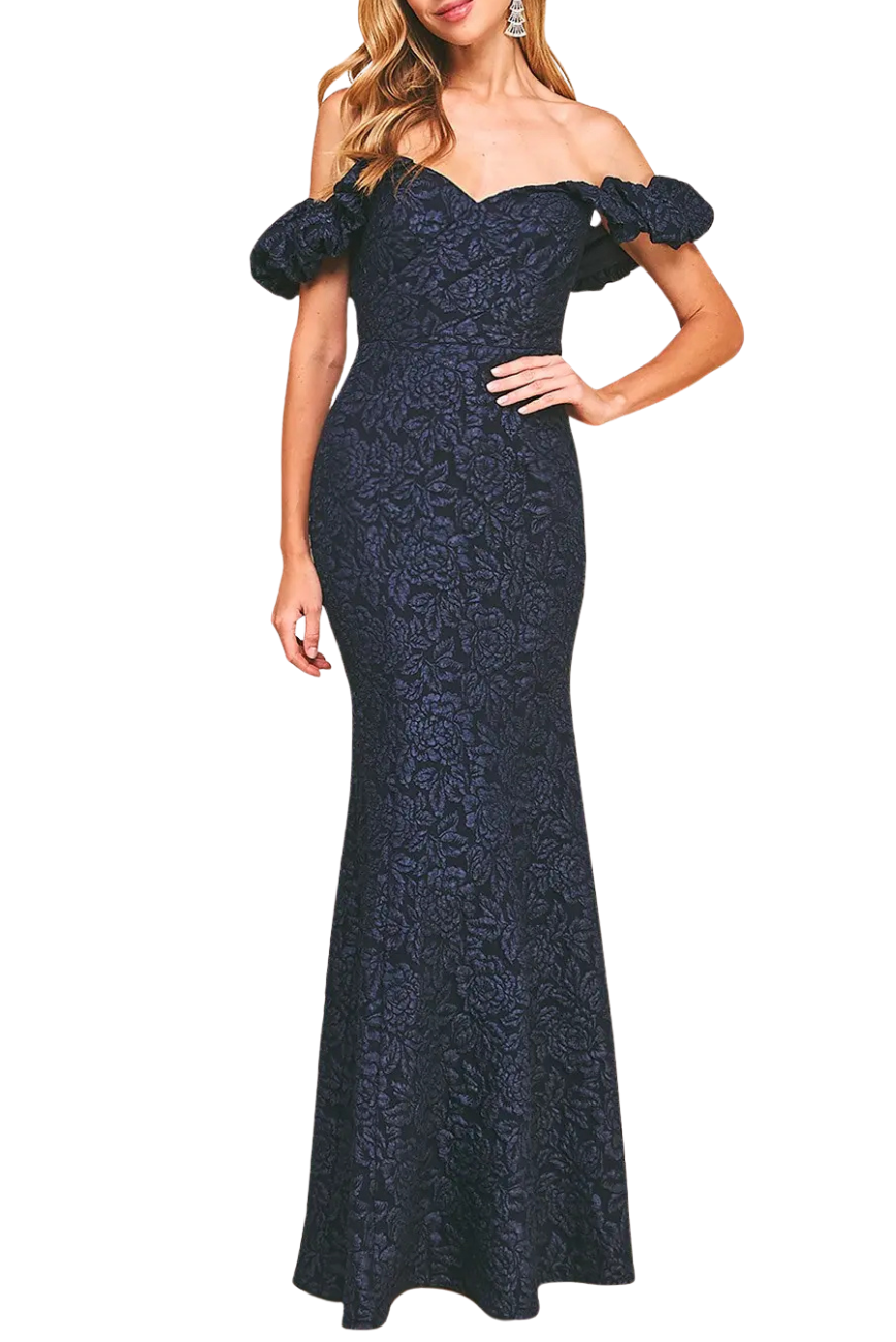 Off Shoulder Floral Gown