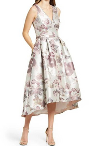 Floral Jacquard Midi Dress