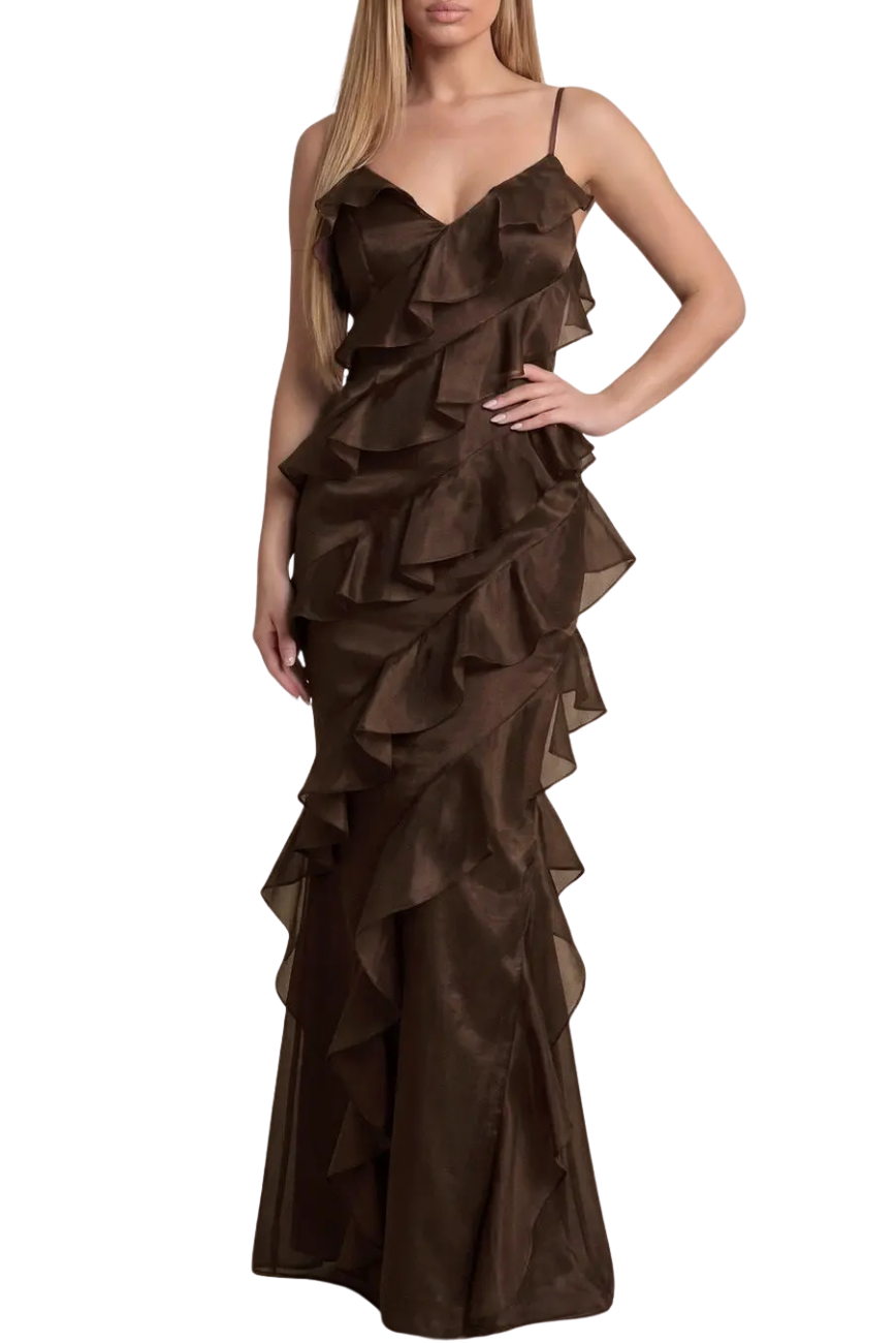 All Over Ruffle Gown