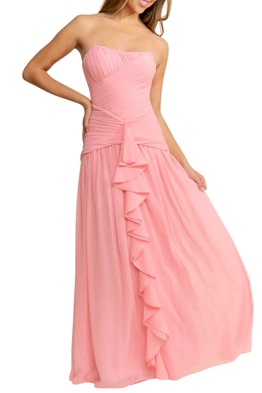 Strapless Chiffon Gown