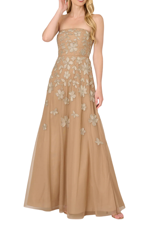 Strapless Beaded Gown