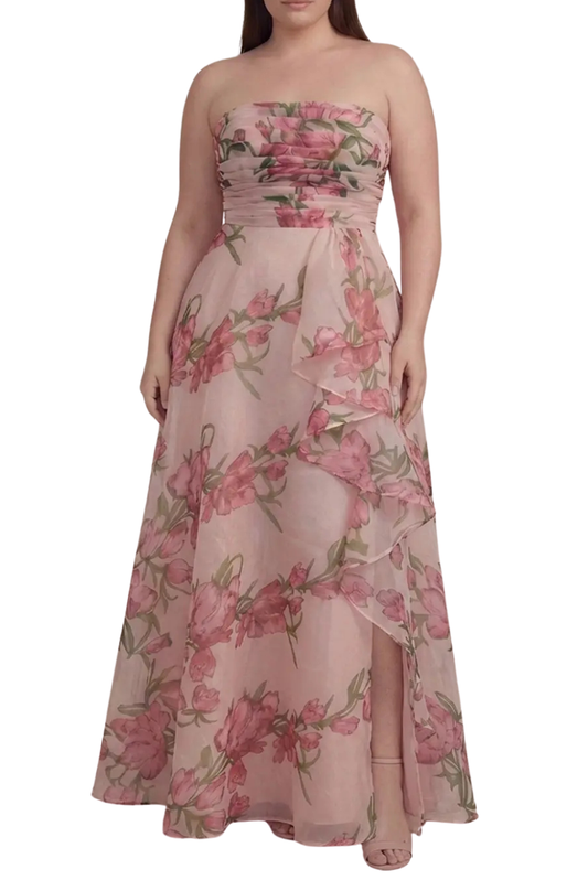 Floral Strapless Gown