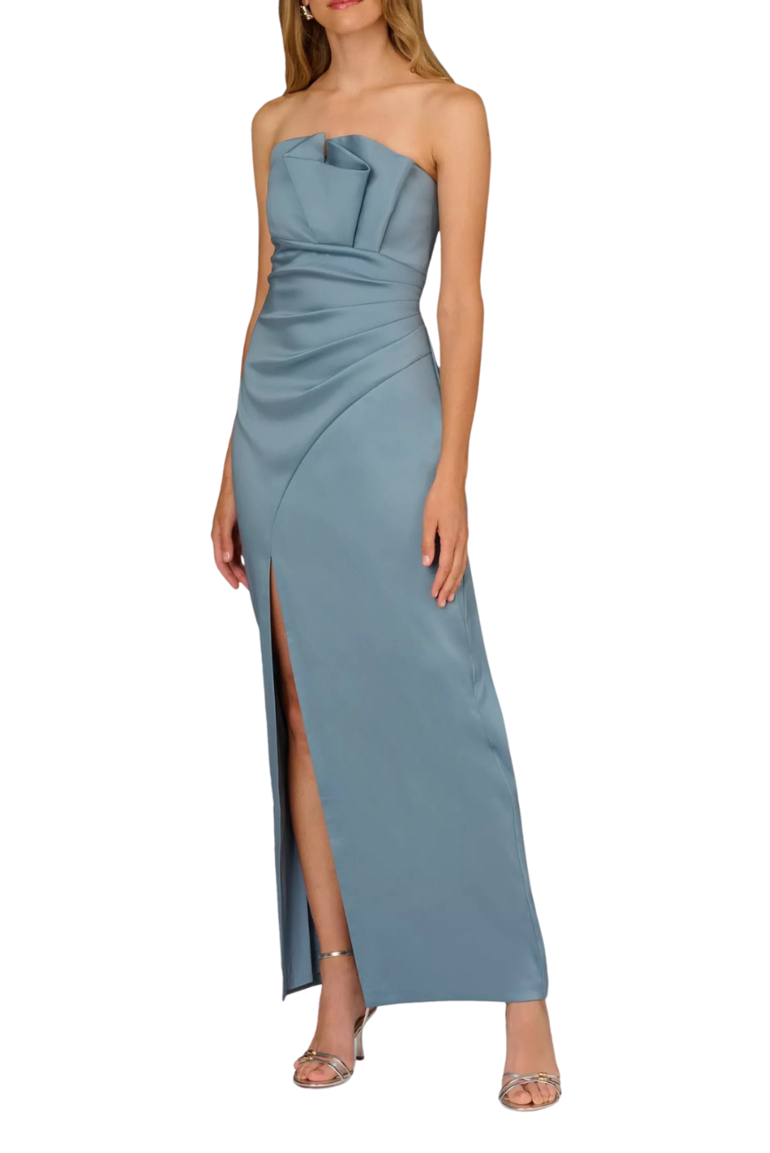 Stretch Mikado Strapless Gown