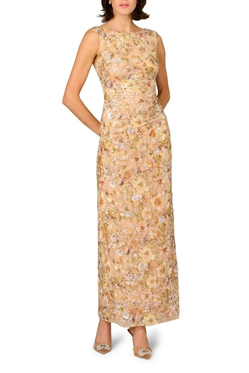 Beaded Column Gown