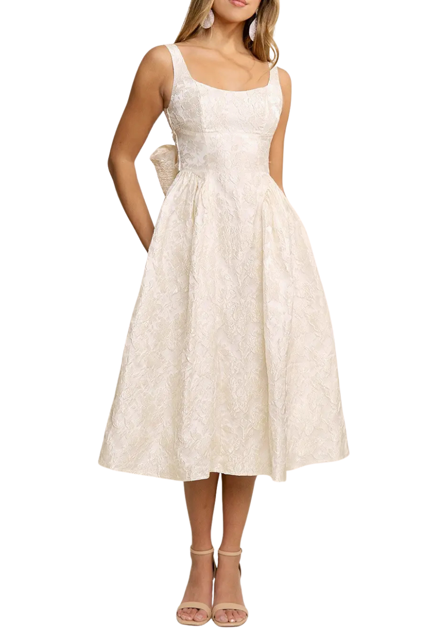 Ribbon Fit and Flare Midi