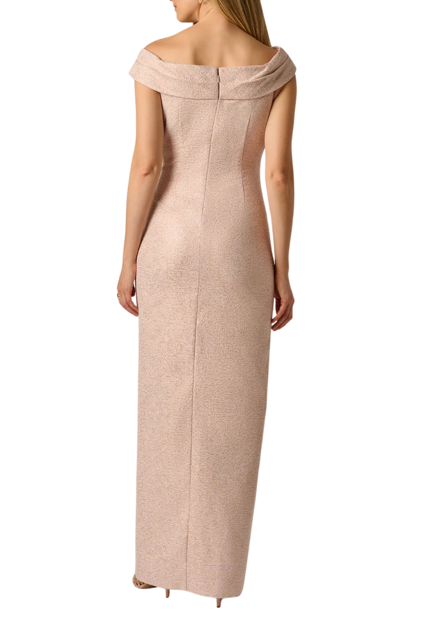 Draped Off Shoulder Gown