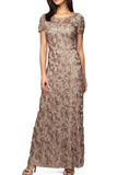 Rosette Sequin Gown
