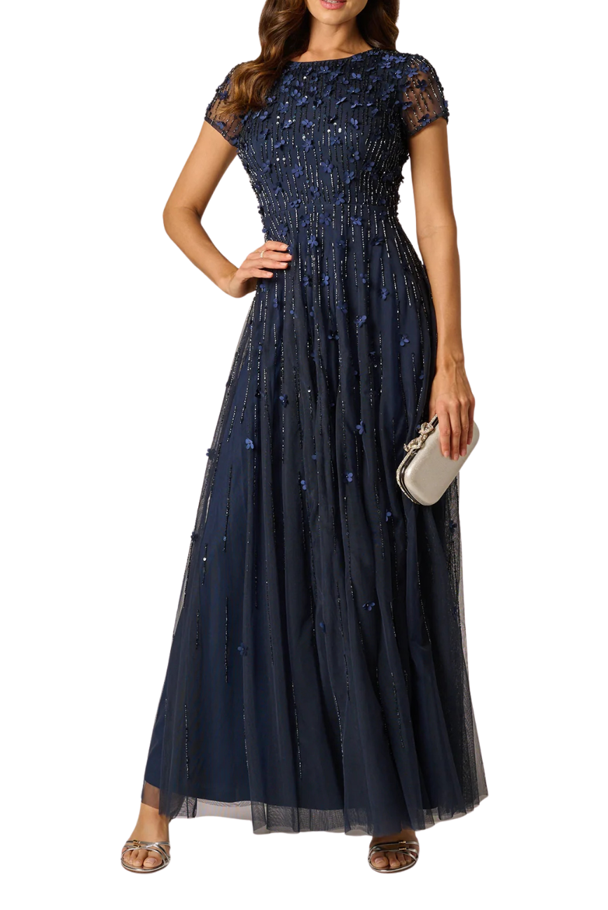 3D Floral Beaded Gown
