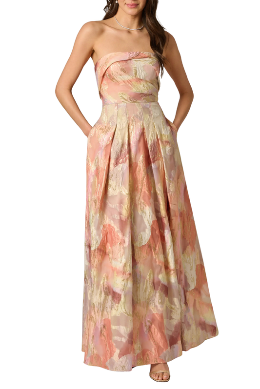 Floral Jacquard Gown