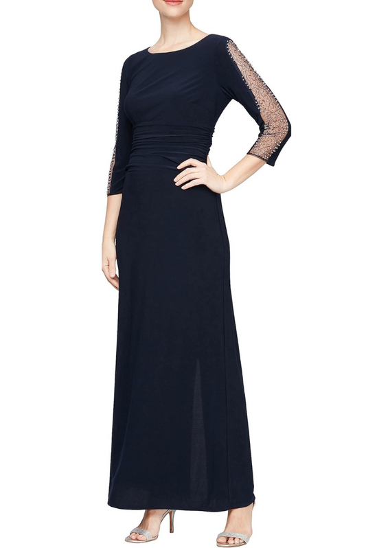 Beaded Mesh Gown