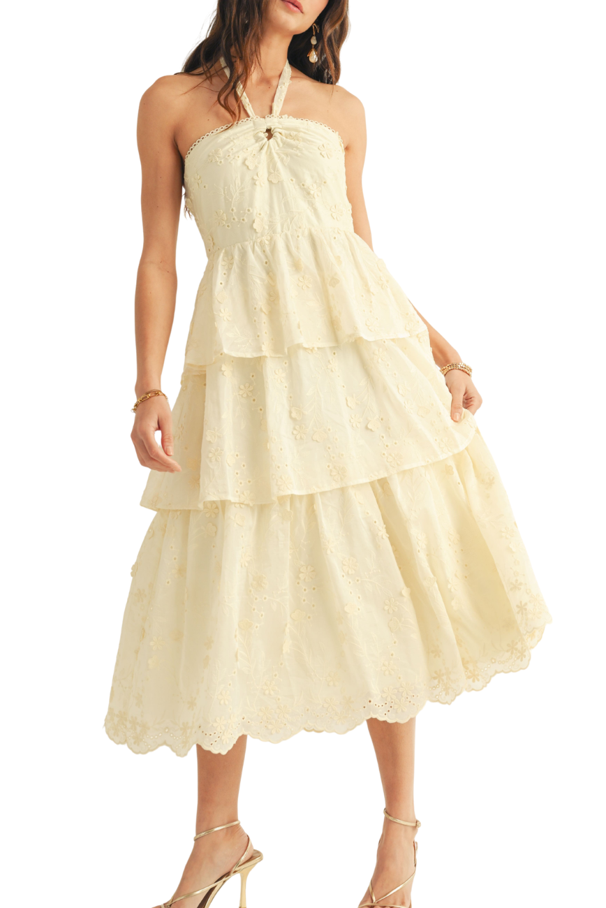 Embroidered Midi Dress