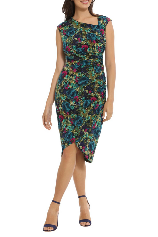 Asymmetric Neckline Sheath Dress