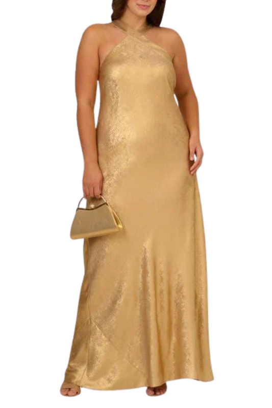 Foiled Halter Gown