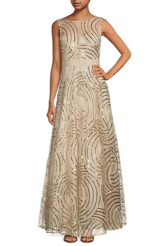 Sequin Illusion Gown