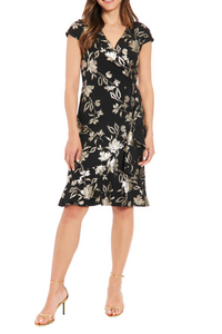 Floral Faux Wrap Dress