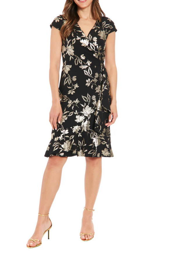 Floral Faux Wrap Dress