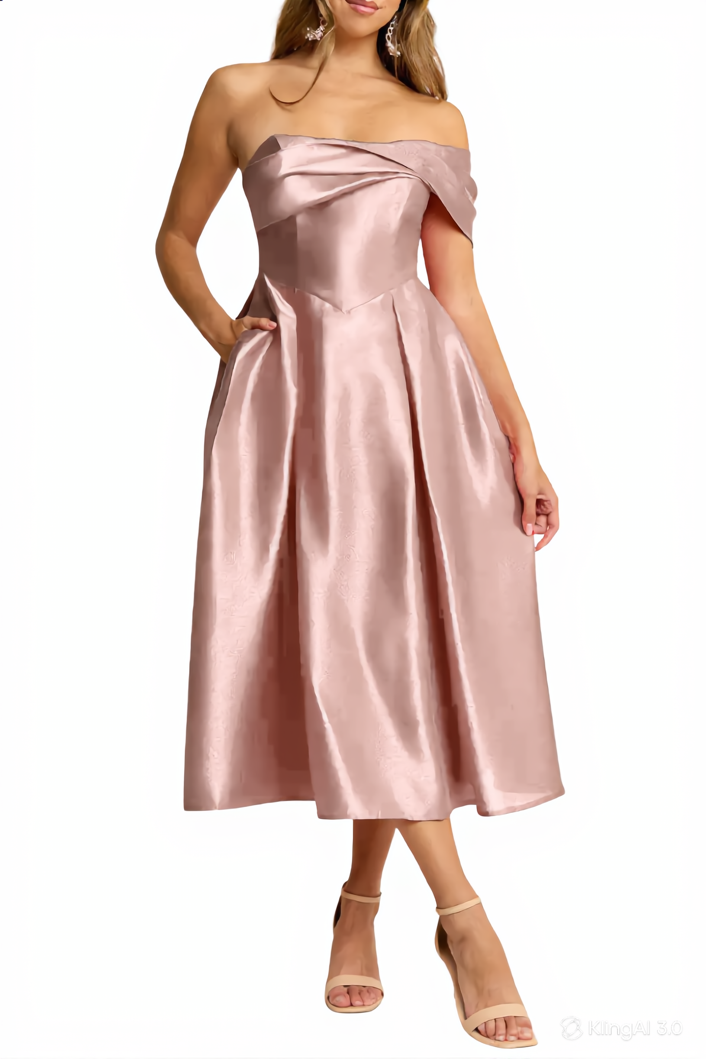 Pleated Midi Dress