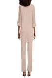 Beaded Neckline Jacket Pants Set