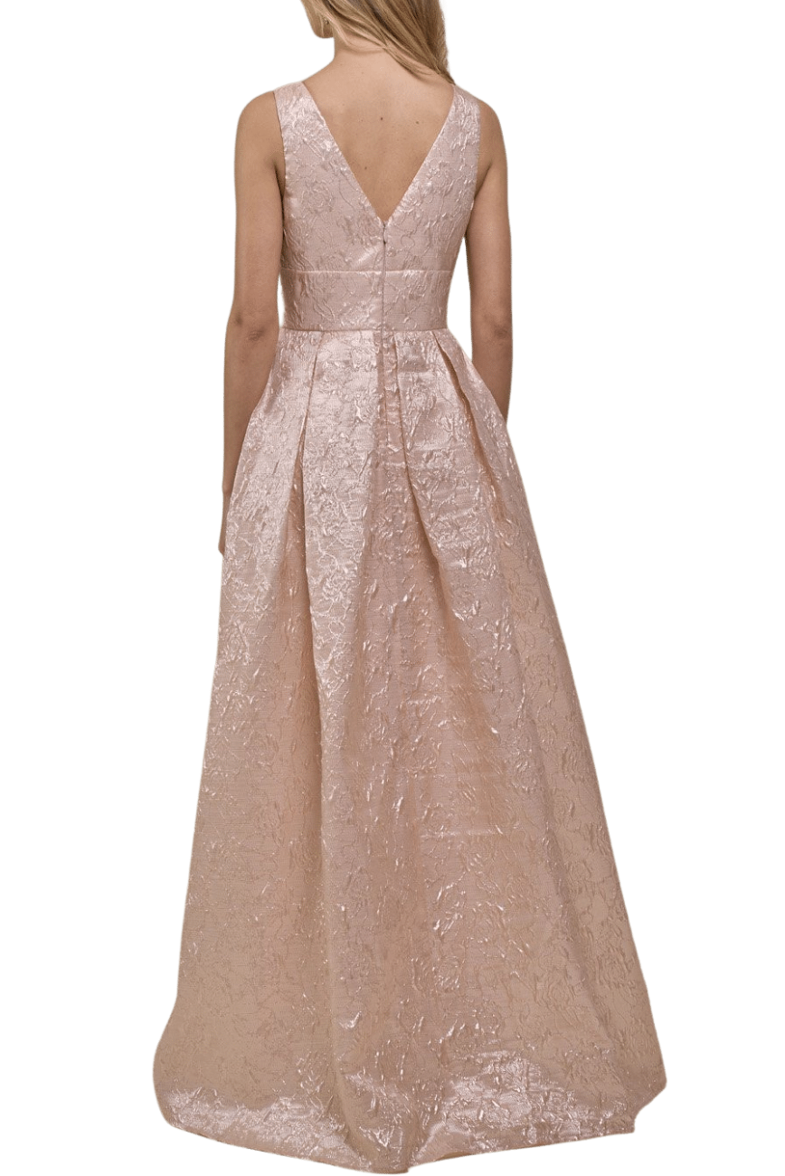 Metallic Floral Ballgown
