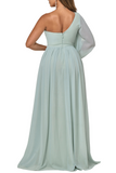 Single Sleeve One Shoulder Gown