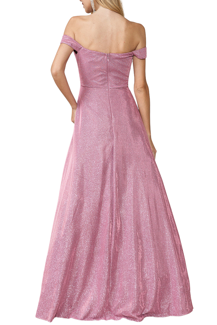 Off Shoulder Glitter Gown