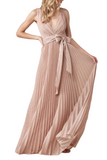 Pleated A-line Gown