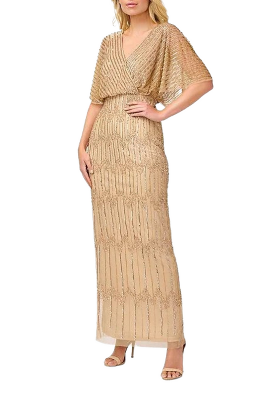 Beaded Surplice Gown