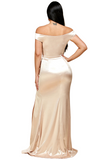Off Shoulder Satin Gown