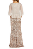 Embellished Capelet Gown
