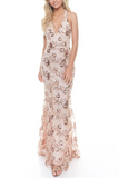 Floral Sequin Gown