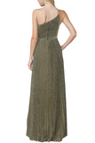One Shoulder Pleated Gown