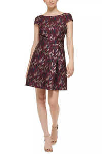 Jacquard Fit and Flare Dress