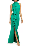 Ruffled Halter  Gown