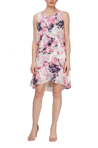 Cross Tiered Floral Dress