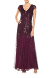 Cap Sleeve Sequined Gown
