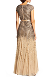 Cap Sleeve Sequined Gown