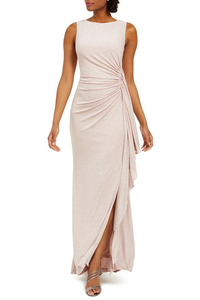 Ruched Glitter  Gown