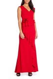 Ruffle Crepe Gown